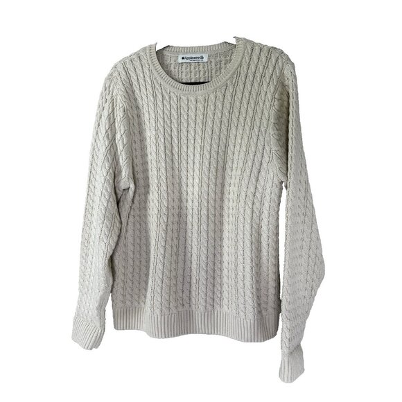 Appleseeds Womens XL Ivory Cable Knit Sweater Fisherman Preppy Nautical Coastal - Picture 1 of 4